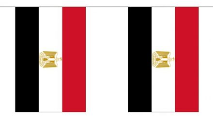 2x Buiten vlaggenlijn Egypte 3 meter - Egyptisch vlag - Supporter feestartikelen - Landen decoratie en versieringen