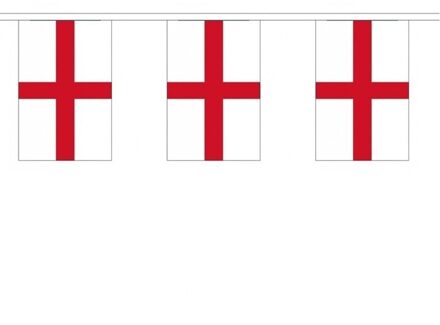 2x Buiten vlaggenlijn Engeland St George 3 meter -  Engeland St Georges vlag - Supporter feestartikelen - Landen decoratie en versieringen