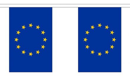 2x Buiten vlaggenlijn Europa 3 meter - Europese vlag - Supporter feestartikelen - Landen decoratie en versieringen