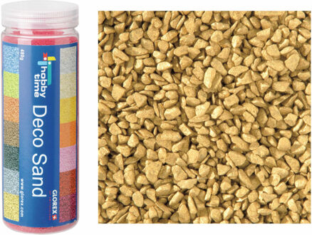 2x busjes fijn decoratie zand/kiezels kleur goud 500 gram - Decoratie zandkorrels mini steentjes 2 tot 6 mm