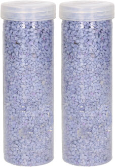 2x busjes grof decoratie zand/kiezels lila 500 gram