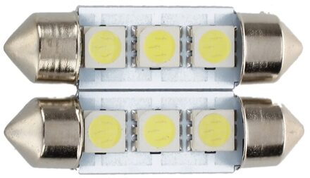 2x C5W 3 Led Smd 5050 36Mm Xenon Witte Lamp Plaat Shuttle Slingers Koepel Plafond Lamp Auto Licht