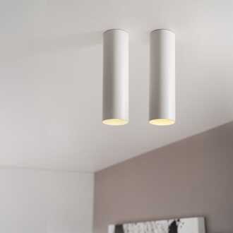 2x Canopus bianco m by LUSENZ - Cilindervormige opbouwspot in met mat witte coating