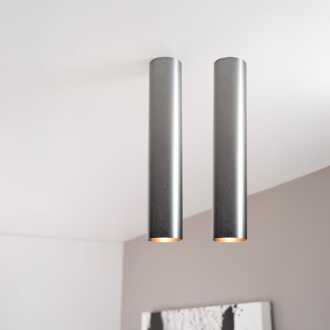 2x Canopus fero l by LUSENZ - Cilindervormige opbouwspot in geborsteld gunmetal grijs