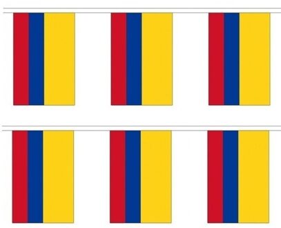 2x Colombia vlaggenlijn van stof 3 m Multi