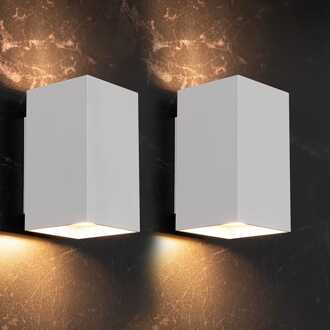 2x Cometa bianco by LUSENZ - Up and downlight - Rechthoekige wandlamp met mat witte coating