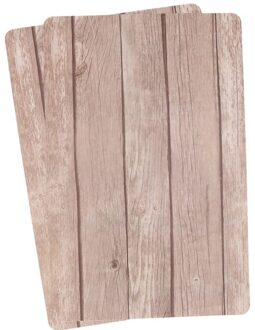 2x cosy & trendy tafel placemats - bruin- houten planken print - pvc - 44 x 28 cm - onderleggers