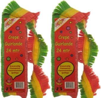 2x Crepe papier slinger carnaval 24 meter