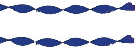 2x Crepe papier slingers 6 meter blauw - feestslingers