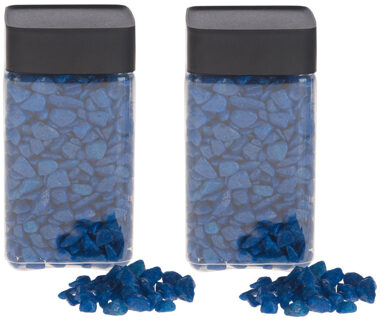 2x Decoratie/hobby stenen blauw 600 gram - Home deco woonaccessoires - Knutsel materialen