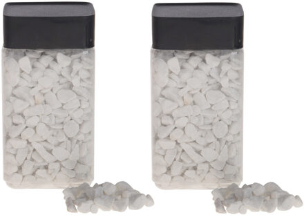 2x Decoratie/hobby stenen wit 600 gram