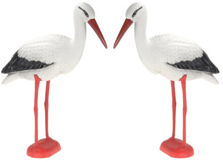 2x Decoratie ooievaars 66 x 25 x 78 cm geboorte decoratie