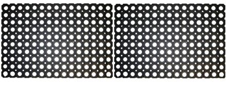 2x Deurmatten/buitenmatten rubber 60 x 40 cm - Deurmatten Zwart