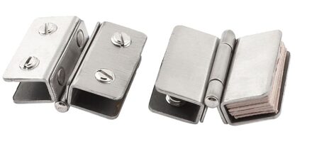 2x Douche Glazen Deur Verstelbare Dubbele Klem Scharnier Zilver