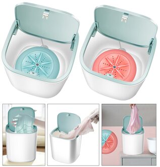 2x Draagbare Wasmachine Voor Make-Up Borstel Broek Reizen Camping Roze Blauw