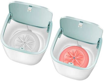 2x Draagbare Wasmachine Voor Make-Up Borstel Broek Reizen Camping Wit Roze