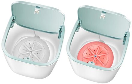 2x Draagbare Wasmachine Voor Make-Up Borstel Broek Reizen Camping Wit Roze