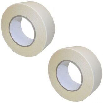 2x Dubbelzijdig plakband / tapijttape 150 cm wit - Dubbelzijdig foam tape