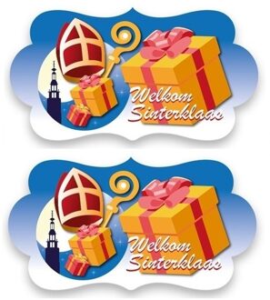 2x Feest bord Welkom Sinterklaas 43 cm