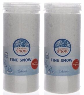 2x Fijne deco sneeuw voor de kerstboom 50 gram - Decoratiesneeuw Wit