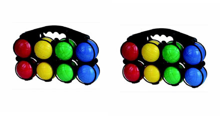 2x Gekleurde jeu de boulessets 18 delig - Kaatsbal/petanque - Actief buitenspeelgoed voor kinderen
