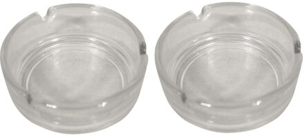 2x Glazen asbak basic 11 cm