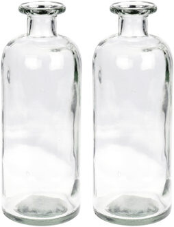 2x Glazen vaas/vazen 1500 ml van 10 x 30 cm - Vazen Transparant