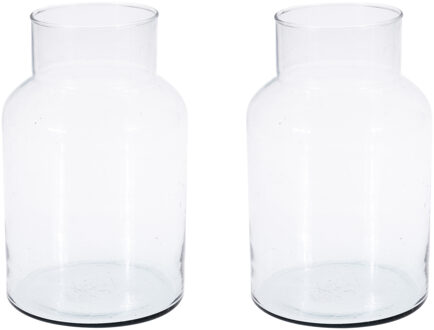 2x Glazen vaas/vazen 5 liter van 14 x 26 cm - Vazen Transparant