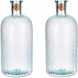 2x Glazen vaas/vazen 8 liter van 19 x 42 cm
