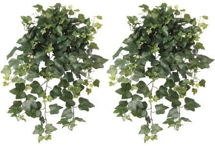 2x Groene Hedera Helix klimop weerbestendige kunstplanten 65 cm - Kunstplanten