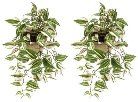 2x Groene Tradescantia/vaderplant Kunstplanten 70 Cm - Kunstplanten