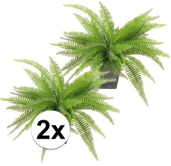 2x Groene Varen kunstplant 33 cm in pot - Kunstplanten