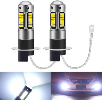 2X H3 H1 LED Bulb Super Bright 30 4014SMD Car Fog Lights 12V 6000K White Driving Day Running Lamp Auto 880 881 Super bright DRL