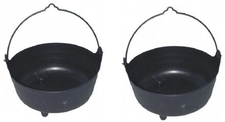 2x Heksenketel zwart 37 cm