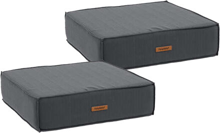 2x hesperide vloerkussen korai - grijs - pu-schuim/polyester - 45 x 45 cm - zitkussen