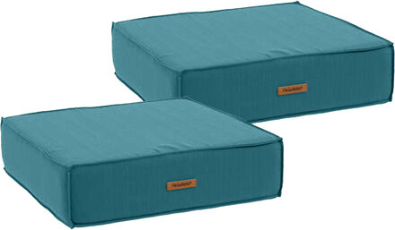 2x hesperide vloerkussen korai - turquoise - pu-schuim/polyester - 45 x 45 cm - zitkussen