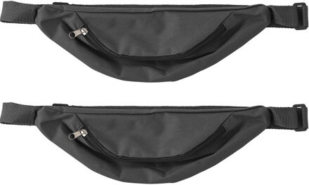 2x Heuptasjes/buideltasjes/fanny pack zwart 35 x 11,5 cm