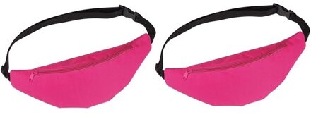 2x Heuptasjes/buideltasjes/fanny packs roze 35 cm