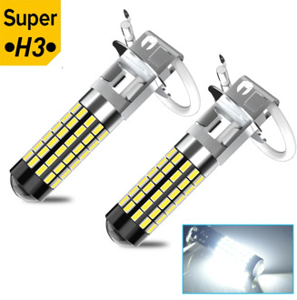 2x High Power H1 H3 Led 880 881 Car LED Fog light 1200LM 6000K White Auto Fog Lamp Day Running Light 12V24V 78pcs 3014 SMD