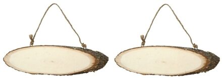 2x Hobby boomstam ophang bord 23 cm - Hobby Decoratie