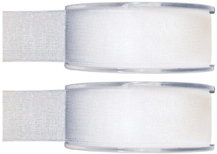 2x Hobby/decoratie witte organza sierlinten 2,5 cm/25 mm x 20 meter