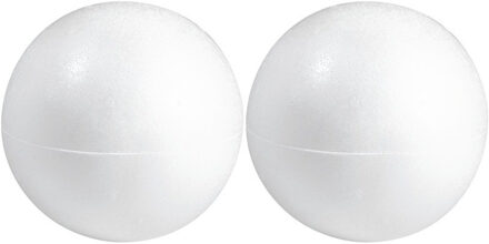 2x Hobby/DIY piepschuim ballen/bollen 40 cm halve schalen - Kerstballen maken - Knutselen basis materialen/hobby materiaal