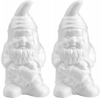 2x Hobby/DIY piepschuim tuinkabouters 28 cm - Tuinkabouter/kabouter - Knutselen basis materialen/hobby materiaal