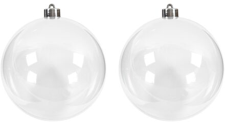 2x Hobby kerstballen 13,6 cm maken Transparant