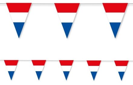 2x Holland rood wit blauw vlaggenlijn papier 3,5 meter - Holland/ Koningsdag thema versiering
