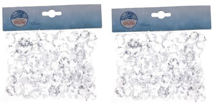 2x IJs/sneeuw thema decoratie neppe ijsklontjes - Decoratiesneeuw