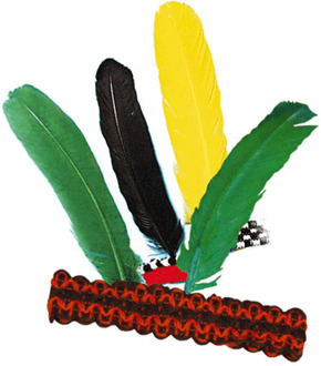 2x Indianen verkleed hoofdbanden met veer