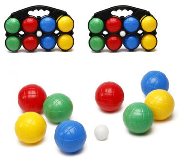 2x Jeu de boules sets gekleurd in draagtas