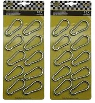 2x Karabijnhaken klein 10 stuks - carabiners / festonhaak