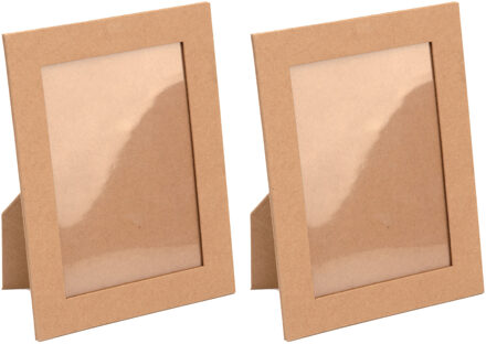 2x Kartonnen fotolijsten/fotolijstjes 17 x 22 cm DIY hobby/knutselmateriaal - Fotolijst/fotolijstje/fotoframe - Knutselen